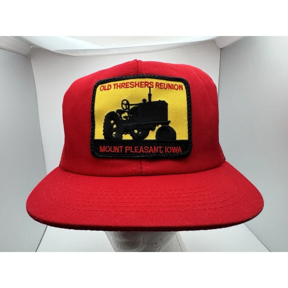 Old Threshers Reunion Mt. Pleasant Iowa Hat Cap SnapBack Vtg 90s Foam Made USA